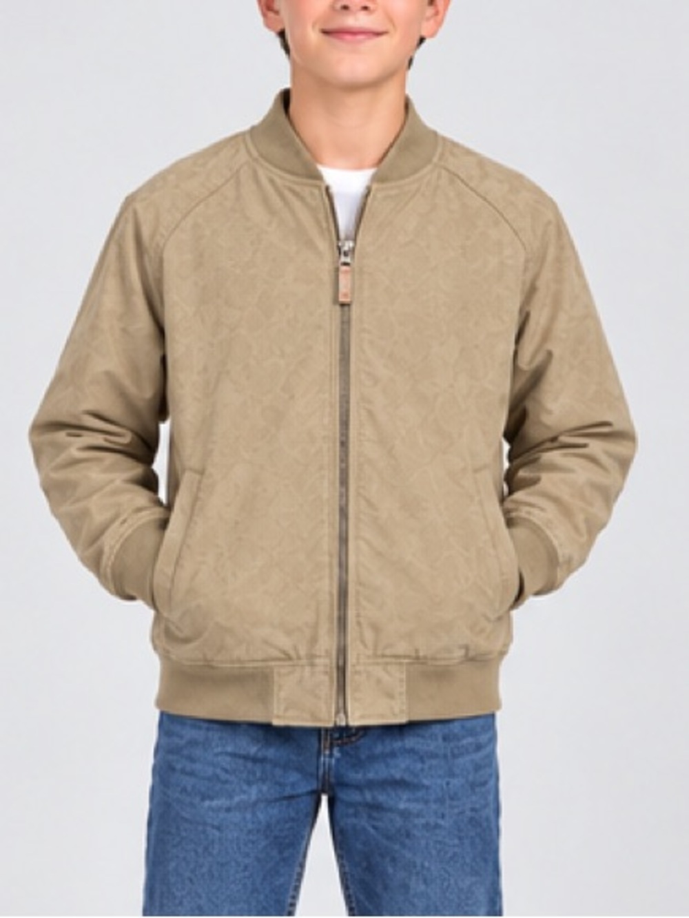 GAP Tan Bomber Jacket with Ribbed Cuffs and Waistband